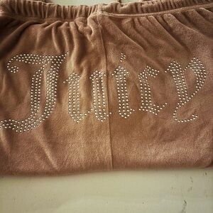 Juicy Couture Velour Track Pants Bling Rhinestone Juicy Logo Y2K OG Glam LARGE